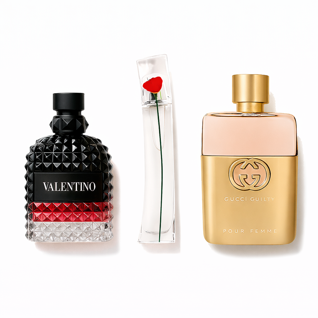 Combo de 3 perfumes 3 Gucci Guilt, Valentini Intense, Flower Kenzo 100ml